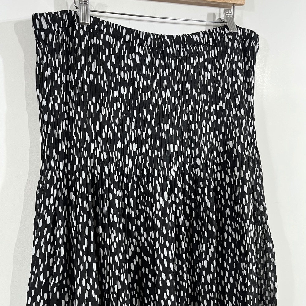 Ninety Euro Summer 90s Pleated Polka Dot Retro Feminine Romantic Skirt Womens 1x - Picture 2 of 10